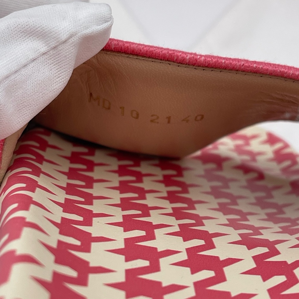 Dior Women Dway Slide Peony Pink Embroidered Cotton with Micro Houndstooth Motif - Picture 9 of 9